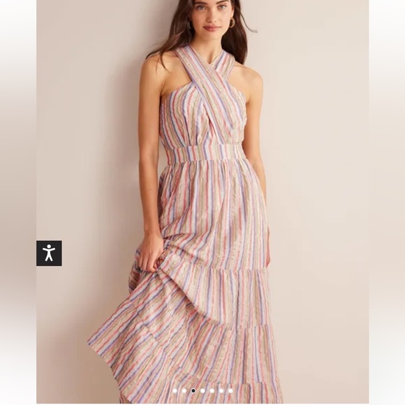 Boden nwot sz 8 Metallic Stripe Maxi Dress - Picture 2 of 11